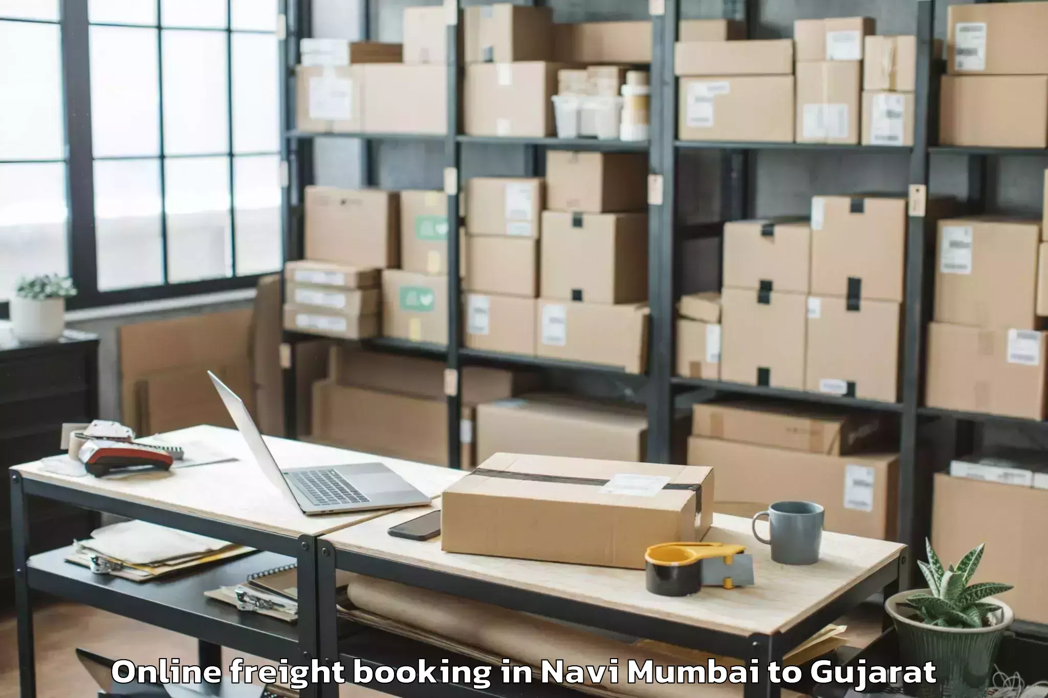 Book Your Navi Mumbai to Surat Airport Stv Online Freight Booking Today